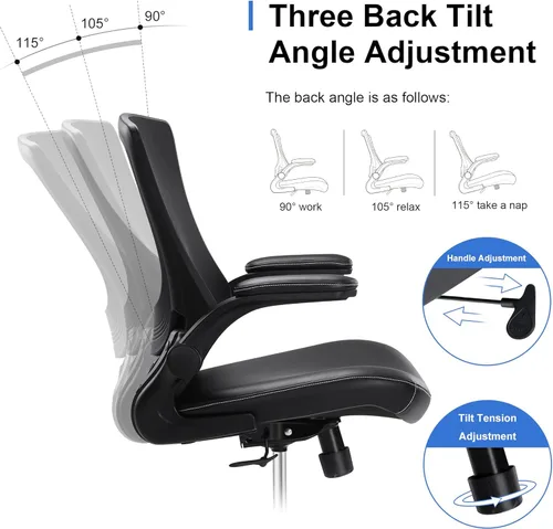 Miniatura 4 de Misolant Silla alta de oficina para escritorio de pie, silla de dibujo con anillo para el pie, silla de escritorio alta reclinable de piel sintética