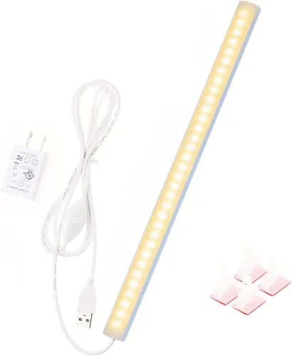 Miniatura 11 de Luz bajo gabinete, luz LED de armario de 12 pulgadas con enchufe y función de memoria, blanco frío 6000K, súper delgada regulable para banco
