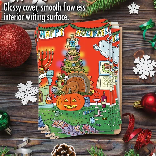 Miniatura 3 de NobleWorks - Caja de 12 divertidas tarjetas de felicitación de Navidad con sobres, vacaciones de humor para hombres y mujeres