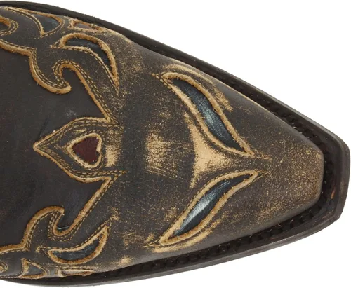 Miniatura 5 de Dan Post Womens Blue Bird Floral Tooled-Inlay Snip Toe Casual Boots Mid Calf Mid Heel 2-3" - Brown