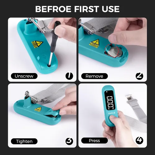 Miniatura 9 de pack all Báscula de equipaje de 110 libras, báscula digital de equipaje de mano, báscula de peso para maleta de viaje con pantalla LCD, batería
