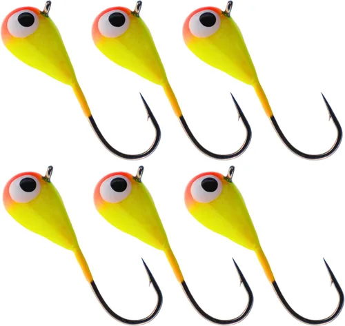 Miniatura 17 de Reaction Tackle Plantillas de pesca en hielo de tungsteno - Plantilla súper sensible en forma de lágrima para panfish, crappie, lucioperca, perca