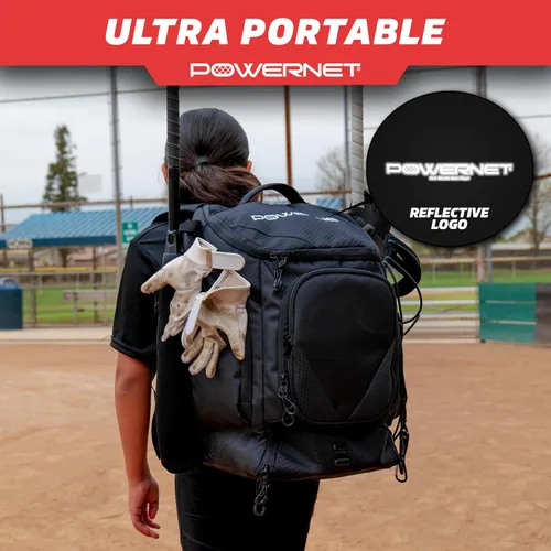 Miniatura 6 de PowerNet Surge Softball Baseball Bag, Dual Bat & Gear Travel Backpack, Baseball Equipment Bat Bag, Baseball Softball Backpack with Dugout Fence