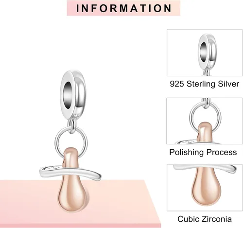 Miniatura 3 de LaMenars Happy Birthday Heart Charm for Bracelets 925 Silver Beads for Women's Bracelets & Necklaces Balloon & Cake Dangle Pendant for Mother's Day