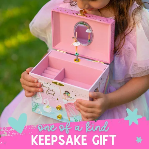 Miniatura 2 de Joyero musical de bailarina para niñas, caja de música para niños con bailarina giratoria, regalos de cumpleaños de ballet para niñas pequeñas