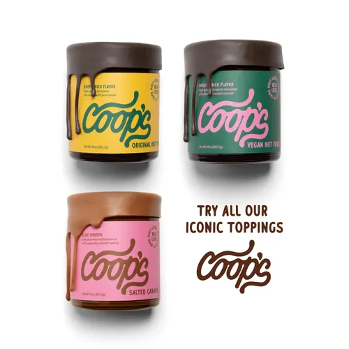 Miniatura 10 de Salsa de Caramelo Salado Coop's: Rica y Mantecosa, Gourmet, Todo Natural, Hecha a Mano, Sin Gluten, Sin GMO, Premiada, Toppings para Helado