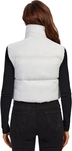 Miniatura 5 de Fuinloth - Chaleco con relleno, cuello alto, ligero, con cremallera, chaleco acolchado, para mujer