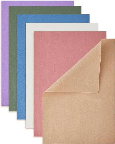 Miniatura 19 de Hojas de fieltro blanco HaoFeiJH - 6 piezas de cuadrados de fieltro suave (8x12 A4), 1.5mm de espesor, ideal para costura, retazos, decoración