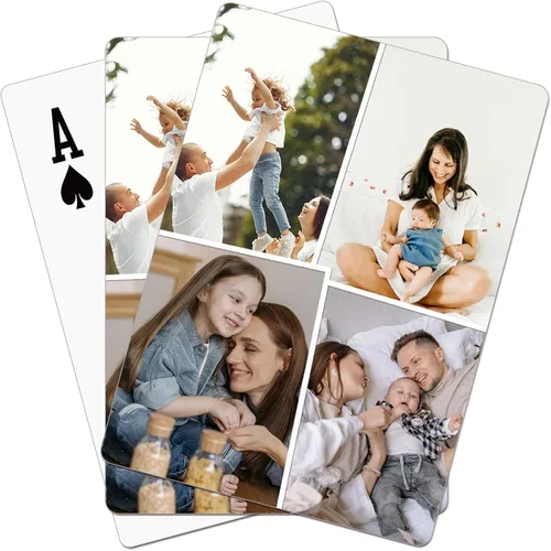 Miniatura 9 de Cartas de juego con fotos personalizadas: cartas personalizadas con fotos, para fiestas, bodas y más (estilo 6 (6 fotos))