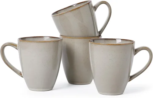 Miniatura 18 de MONITO Juego de 6 tazas de café de 14 onzas, modernas tazas de café de cerámica grandes con asa para té/latte/leche/cacao, divertidas tazas de té