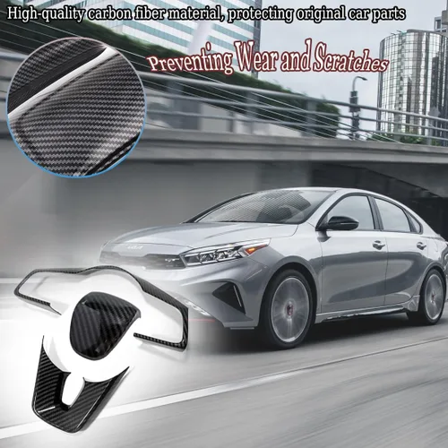 Miniatura 6 de MUXEE 3 piezas de calcomanías interiores para volante para Kia Forte Cerato K3 2019 2020 2021 2022 2023 2024 – Accesorios interiores deportivos