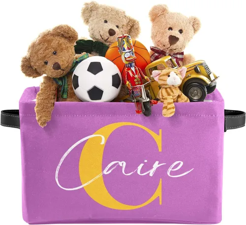 Miniatura 3 de Cesta de regalo personalizada con nombre, caja de juguetes de almacenamiento personalizada para niños, organizador de cubos de almacenamiento