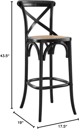 Miniatura 3 de Modway Taburete Gear Bar en Negro, 19 x 17.5 x 43.5