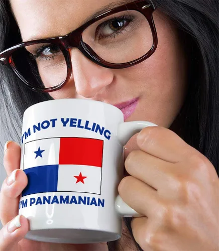 Miniatura 5 de Taza de té y café de cerámica con texto en inglés "I'M Not Yelling I Am Panamanian Panamanians Panameños", regalo para hombres y mujeres Solo diseño