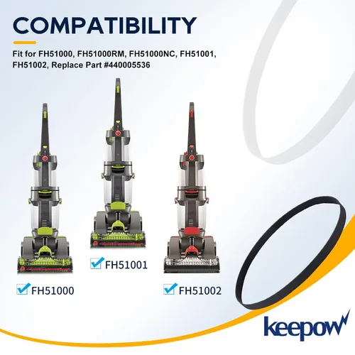 Miniatura 2 de KEEPOW Correa de vacío para limpiador de alfombras Hoover Dual Power Max FH51000, FH51001, FH51002, FH51010, FH51000RM, FH51000NC, FH51001, FH54000