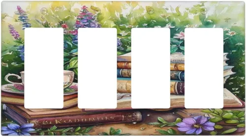 Miniatura 30 de Cubiertas Decorativas de Arte para Interruptores de Luz, Hojas de Otoño, Placa de Pared de Palanca Individual, Cubierta Decorativa de Interruptor