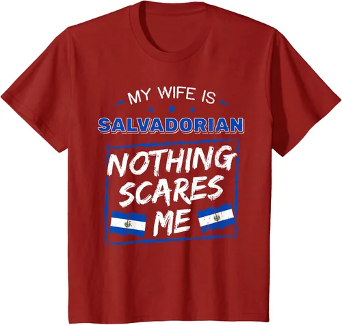 Miniatura 79 de Camiseta con la bandera de raíces salvadoreñas de El Salvador My Wife Is Salvadoran Roots, Negro
