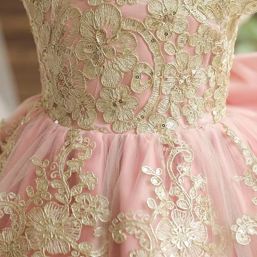 Miniatura 4 de NNJXD - Vestido de princesa de tul con flores para usar en bodas para niñas pequeñas y bebés