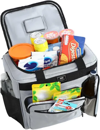 Miniatura 7 de MIER Bolsa enfriadora suave extra grande de 30L con abridor de botellas para camping, playa, barbacoa, comestibles, golf, a prueba de fugas, bolsa