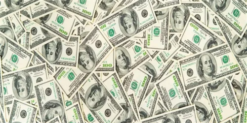 AOFOTO Telón de fondo con temática de dinero de 6 x 3 pies, fondos para fotografía de billetes de dólar estadounidense, fondos para fotografía de