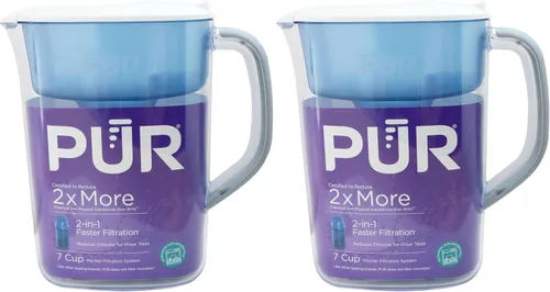 Miniatura 12 de PUR Jarra con filtro de agua de 7 tazas, más limpia, agua de gran sabor, apta para lavavajillas, potente, filtración más rápida, diseño de tapa