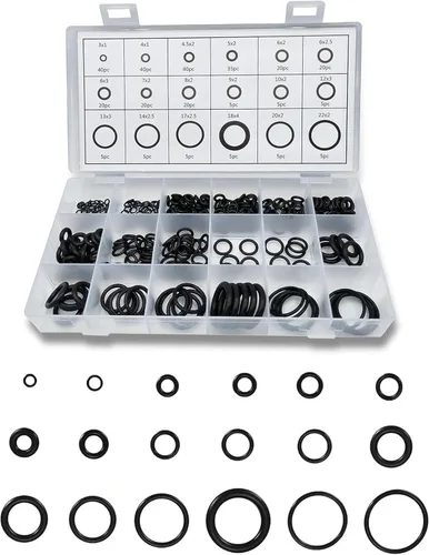 Juego de 300 piezas de juntas tóricas surtidas, kits de sellado de sistema de CA de juntas de goma premium, arandela de juntas universales para