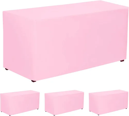 Miniatura 28 de PLOYMONO - Juego de 2 manteles ajustables, mantel de longitud hasta el suelo para mesa rectangular de 4 pies (122x61 cm) de poliéster, ideal