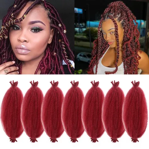 Miniatura 24 de 3 paquetes de cabello trenzado Marley Twist de 8 pulgadas, cabello afro twist elástico preseparado para rastas suaves de imitación, cabello