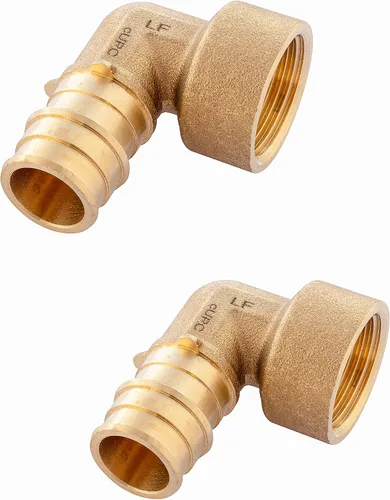 Miniatura 6 de Paquete de 2 accesorios de latón de expansión EFIELD Pex A de 1/2 x 1/2 pulgadas, codo hembra NPT para conexión de tubo Pex-A, ASTM F1960
