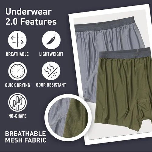 Miniatura 3 de ExOfficio Boxer estándar Give-n-go 2.0 para hombre, paquete de 2