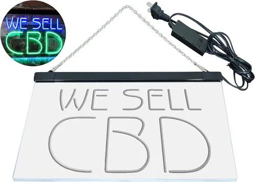 Miniatura 8 de ADVPRO CBD Sold Here - Letrero de neón LED de doble color, verde y azul, 12 x 8.5 pulgadas st6s32-i3091-gb