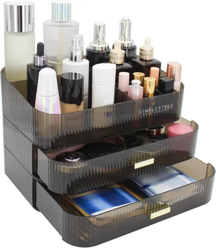 Miniatura 7 de Organizador de maquillaje con cajones apilables, organizadores y almacenamiento para tocador de baño, ideal para cosméticos, cuidado de la piel
