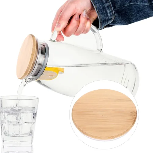 Miniatura 4 de Cubierta de repuesto de madera de bambú para jarra de agua para jarra doméstica fácil de limpiar resistente al desgaste Hervidor y tetera Uso