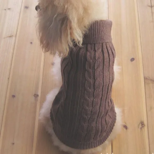 Miniatura 6 de Tangpan suéter con cuello de tortuga para perros, L, Rojo