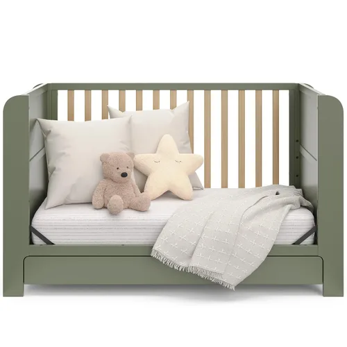 Miniatura 11 de Graco Read-with-Me Cuna convertible 4 en 1 con cajón (Oliva con madera flotante) - Certificado GREENGUARD Gold Se convierte en cama infantil, cama