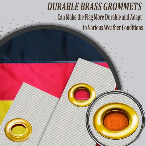 Miniatura 3 de Bandera de Alemania 3 x 5 para exteriores con rayas cosidas, banderas nacionales alemanas resistentes, 3 x 5 pies, material de poliéster con 2