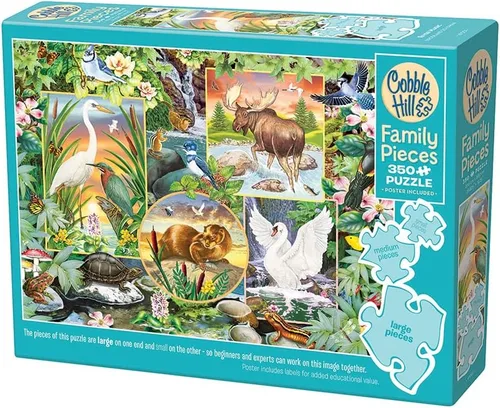 Miniatura 4 de Cobble Hill Family Piece's 350 Puzzle - River Magic - Muestra de póster incluido