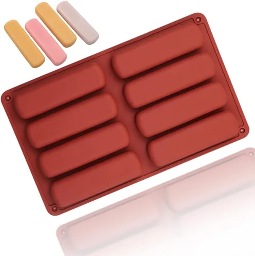 Miniatura 4 de Molde de silicona para galletas de dedo, molde de barra de chocolate, molde antiadherente de silicona para pastel Twinkie, molde de tira rectangular