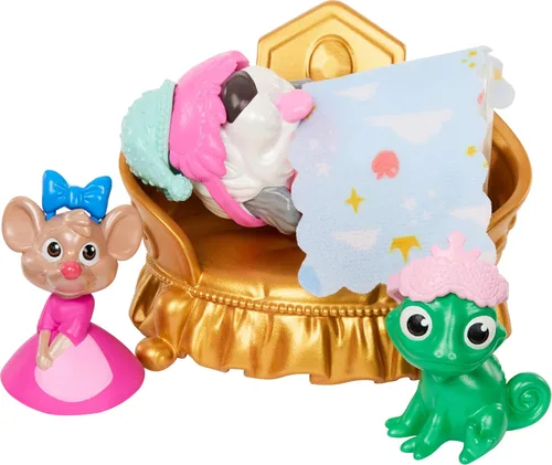 Miniatura 5 de Mattel Set de juego de castillo de mascotas de princesas Disney con 7 áreas de juego, 3 amigos animales, muebles y 17 accesorios, palacio