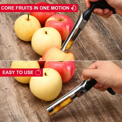 Miniatura 5 de SCHVUBENR Herramienta descorazonadora de manzana de alta calidad, fácil de usar y limpiar, removedor de núcleo de manzana resistente con erradura