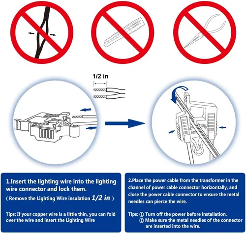 Miniatura 4 de Conectores de luz de paisaje, conectores de cable de bajo voltaje, calibre 12-18, certificación UL, conector de cable de bajo voltaje, impermeable
