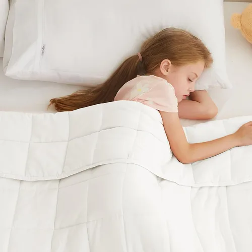 Miniatura 30 de L'AGRATY Manta con peso de 5 libras, para regazo, manta pequeña y portátil para adultos, refrescante, para viajar, relajarse y dormir, para todas
