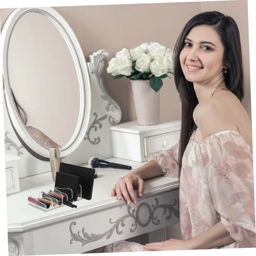 Miniatura 4 de 2 paletas de sombra de ojos divididas, soporte organizador de maquillaje, estante de almacenamiento para cosméticos, lápiz labial, esmalte de uñas
