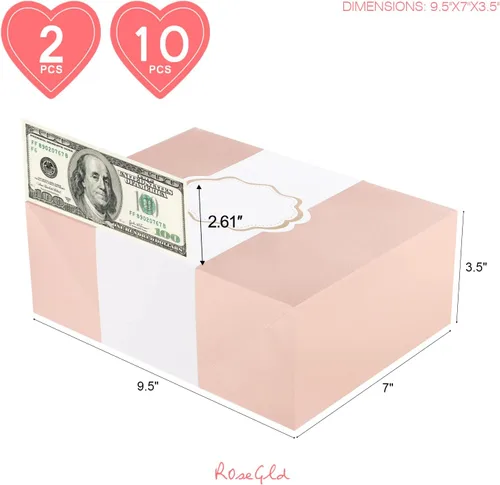 Miniatura 6 de ROSEGLD Cajas de regalo con bandas de envoltura de 9.5 x 7 x 3.5 pulgadas, cajas de regalo con tapas, cajas de regalo para dama de honor con bandas