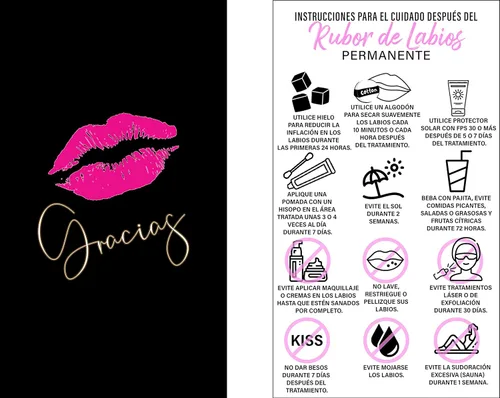 Miniatura 5 de BRAWNA 100 tarjetas de agradecimiento para el cuidado posterior del delineador de ojos PMU - Suministros de PMU - Kit de microblading - Negro 2-Negro