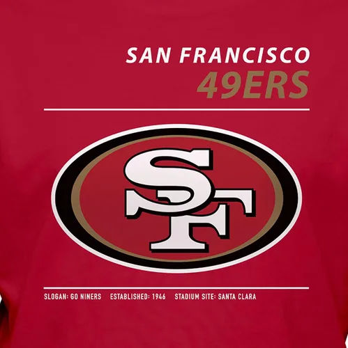 Miniatura 4 de Hybrid Sports NFL - Team Logo and Stats - Adult Unisex Short Sleeve Fan T-Shirt for Men and Women - Officially Licensed rojo