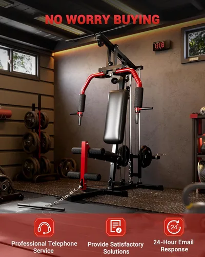 Miniatura 6 de GarveeTech Equipo de gimnasio en casa, máquina de pesas de entrenamiento con sistema de polea de cable, capacidad de peso de 400 libras, estación