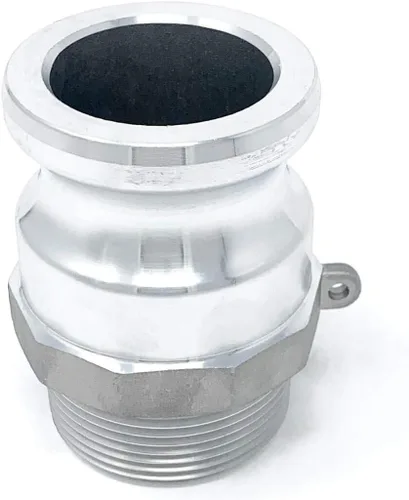 Miniatura 7 de Gloxco Tipo F de aluminio leva y ranura de montaje, adaptador Camlock macho de 2" x 2" NPT macho (CAM-20-F-AL)
