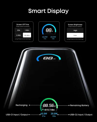 Miniatura 6 de Anker Prime Power Bank, paquete de batería de 9,600 mAh con cargador de pared de salida de 65 W, compatible con PD 3.0 y PPS, recarga rápida de 30