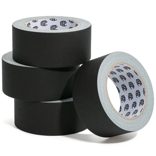 Miniatura 10 de Bates Cinta de Gaffing de 2 pulgadas x 23 yardas, paquete de 2 unidades - Negro, Cinta Multiusos para Suelo y Cable